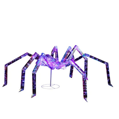 3FT Halloween Decorations Light Up Spider, Outdoor Halloween Decor Lighted Iridescent Spider, Weather Proof Pre-lit Spider With 340 LED Lights, For Front Yard Porch Gardens Lawns Party