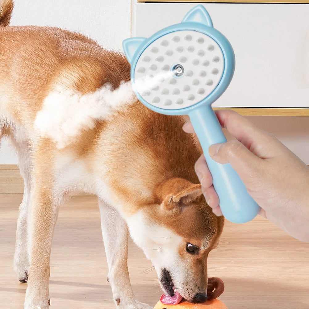 Multifunctional Pet Grooming Brush with Mist – Rechargeable Self-Cleaning Slicker Brush for Dogs & Cats