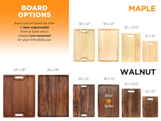 Personalized Cutting Board, Custom Engraved Charcuterie Board, Father’s Day Gift, Wedding Gift, Made in The USA