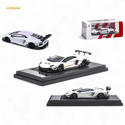 Star Model Aventador LBWK LP700-4 Chrome Rainbow White 1:64