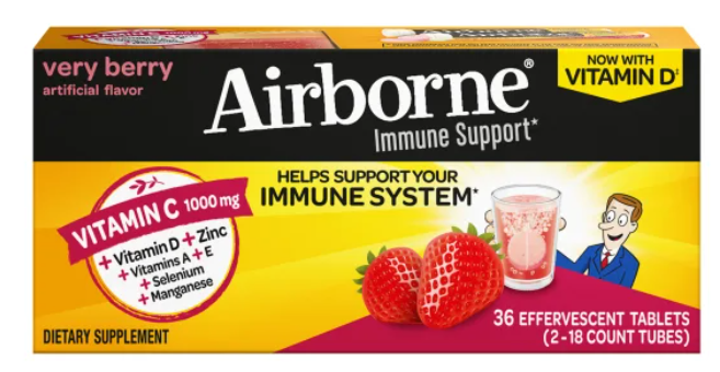 Airborne Immune Support – Effervescent Vitamin C Tablets, 36 Count