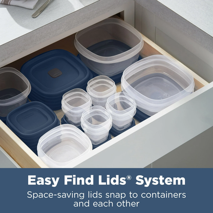 Rubbermaid Easy Find Lids Food Storage Containers with Vented Lids, 26 Piece Set
