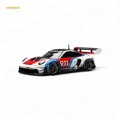 (Pre-Order) HKM Model Porsche 911 (992) GT3 R Rennsport White #911 1:64